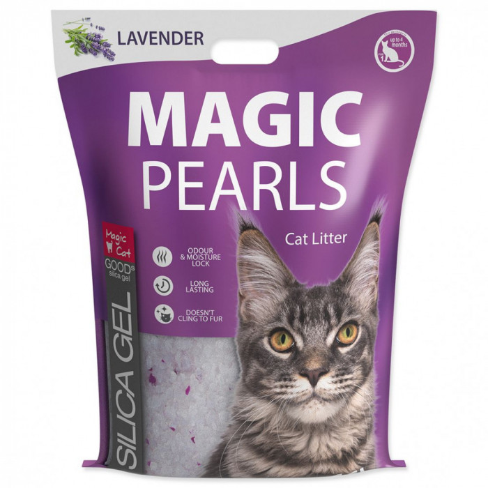 Așternut pentru pisici Magic Pearls cu lavandă 16 l