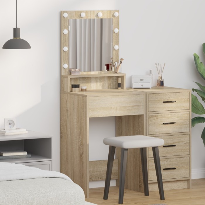 vidaXL Masă de toaletă Stejar Sonoma 50 x 41 x 135 cm Lemn compozit