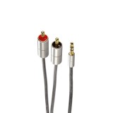 Cablu audio Hama AluLine 80865, mufa Jack 3.5 mm - 2 x RCA tata, stereo, 2 m