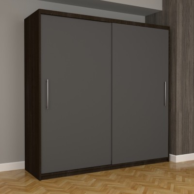 Dulap Dormitor Nova Eco 200 cm x 200 cm fara oglinda, wenge cu usi glisante gri foto