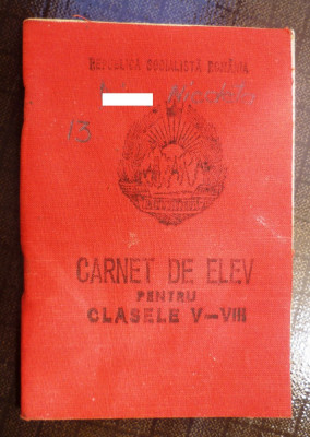 Carnet de elev foto