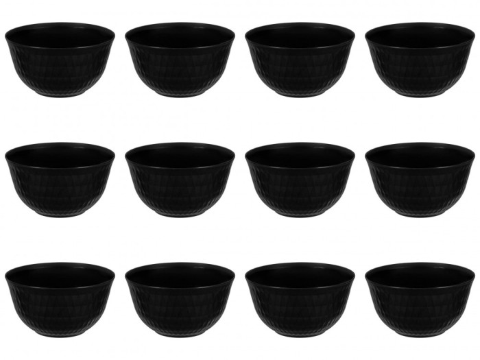 Set boluri, 12 piese, 4.5 l, Plastic, Negru