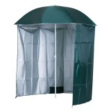 Outsunny Umbrelă de Plajă și Grădină 2x2m cu Cort, din Poliester și Metal, Verde și Alb | Aosom Romania