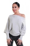 Cumpara ieftin BL842-18 Bluza larga model pe un umar cu maneci tip liliac
