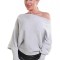 BL842-18 Bluza larga model pe un umar cu maneci tip liliac