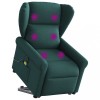 VidaXL Fotoliu electric masaj rabatabil / ridicare verde &icirc;nchis textil