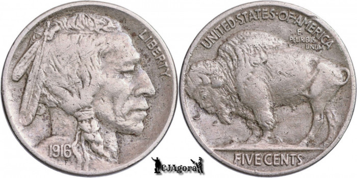1916, 5 Cents - Buffalo Nickel - Statele Unite ale Americii