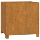 Cumpara ieftin Jardiniera cu picioare, ruginiu, 50x50x50 cm, otel corten