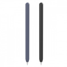 Set Huse Pencil Sleeve 2x pentru Stylus Pen Apple Negru si Albastru inchis foto