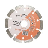 Disc diamantat segmentat Breckner Germany 125x22.23 mm, segment 10 mm, tehnologie Laser, pentru caramida, beton, zidarie, boltari, piatra