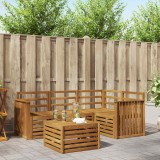 vidaXL Set de canapele de exterior 5 pcs natural Lemn Solid de Acacia 3374764