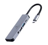 DOCKING Station Gembird universal, 5-in-1, conectare PC USB Type C,USB-C x 1, USB-A 3.1 x 1, USB-A 2.0 x 1, porturi video HDMI x 1, PD 87 W, Audio, ar