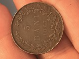 Moneda 5 Bani 1867 Watt - Moneda Veche Romaneasca