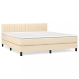 Cumpara ieftin Pat continental cu saltea, crem, 180x200 cm, textil