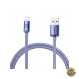Cablu Date si Incarcare USB-A - Lightning Baseus Crystal Shine Series 18W 1.2m Mov CAJY000005