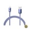 Cablu Date si Incarcare USB-A - Lightning Baseus Crystal Shine Series 18W 1.2m Mov CAJY000005