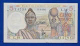 Bancnota Africa de Vest 5 franci 1943, 5 francs 1943