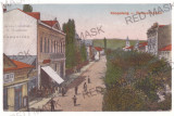 4178 - CAMPULUNG Muscel, Arges, street stores - old postcard, CENSOR, used 1917, Circulata, Printata