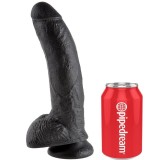 King Cock-22.9 cm (9'') Penis Realist Negru-Ventuza
