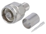 Mufă N Tată Drept 50&Omega; PTFE Argintat RG213 Crimpat