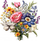 Cumpara ieftin Sticker decorativ, Flori Salbatice, Multicolor, 62 cm, 1319STK-10