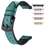 Curea hibrid piele-silicon, compatibila cu Apple Watch 9|8|7|6|5|4|3|2|1 Series, 49mm|45mm|44mm|42mm, Spring Green