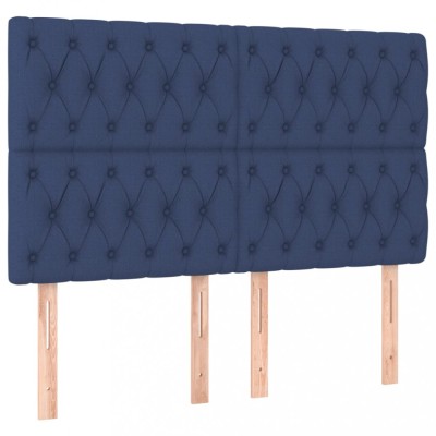 Tablii de pat, 4 buc, albastru, 80x7x78/88 cm, textil foto