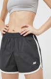 New Balance pantaloni scurți de antrenament Athletics Remastered culoarea gri, cu imprimeu, high waist WS31500ACK-ACK