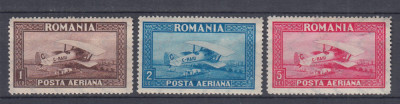 ROMANIA 1928 LP 80 C. RAIU FILIGRAN VERTICAL SERIE MNH foto