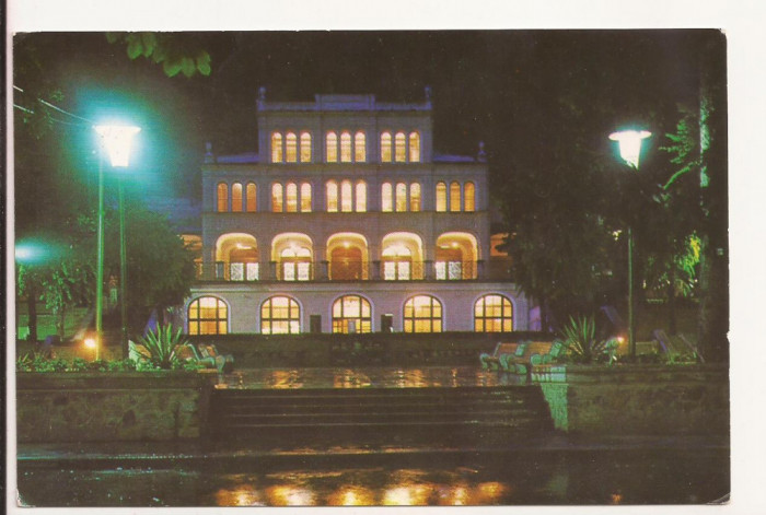 Carte Postala veche Romania -Noaptea la Baile Herculane , circulata 1975