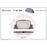 Placute frana Lexus Es (Mcv Vzv) 08.96-06.08; Toyota Camry ( V2) 08.96-02.04, Prius Liftback ( W2) 09.03-01.10, Spate, BREMBO