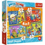 PUZZLE TREFL 4IN1 SUPER THINGS SUPER ACTIUNEA