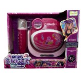 Set Karaoke Smart Singer cu Microfon si Boxa Portabila, Roz