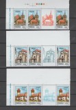 ROMANIA 2002 CETATI SASESTI IN TRANSILVANIA - Straif 3 Serii + 1 vinieta MNH**, Nestampilat