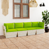 Canapea gradina din paleti, 4 locuri, cu perne, lemn molid GartenMobel Dekor, vidaXL