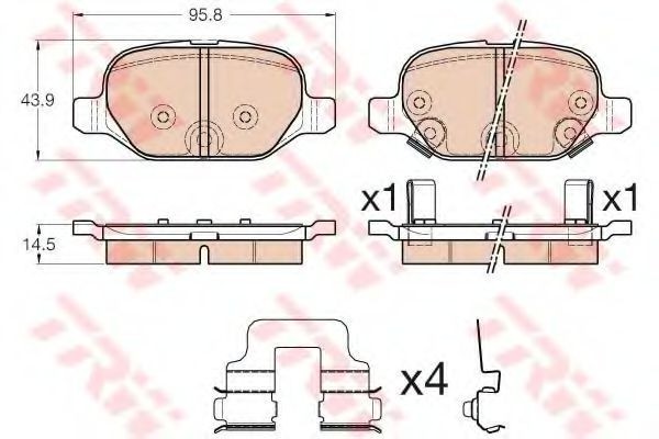 Set placute frana,frana disc FIAT PANDA VAN (312) (2012 - 2016) TRW GDB1950