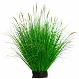 Planta artificiala decorativa coada vulpii, 67 cm, 25 spice, verde-alb