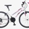 Bicicleta MTB TEC Eros, culoare alb/roz/mov, roata 26&quot;, cadru din otel Cod:222623000111