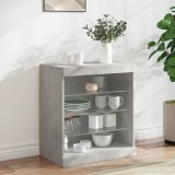 Servantă cu lumini LED, gri beton, 60,5x37x67 cm