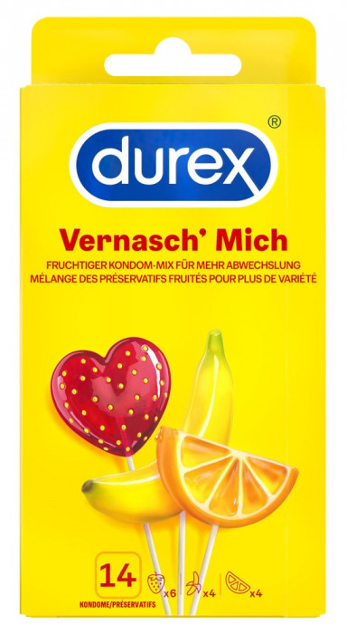 Prezervative Durex cu aroma de fructe, 14 Buc