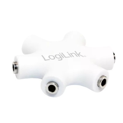 Splitter adaptor Jack 3.5 mm mama x6 stereo +cu cablu 0.2m alb LOGILINK CA1088 foto