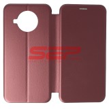 Husa Flip Round Xiaomi Mi 10T Lite 5G, Wine Red, Protectie Completa