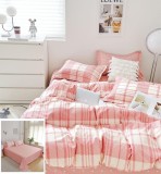 Cumpara ieftin Lenjerie Pat Bumbac 4 Piese Alb/Rosu Felix Sf114 Cearceaf 240x250cm Husa Pilota 200x230cm Fete Perna 70x70cm/55x75cm