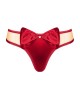 Tanga material elastic si funda din satin rosu Rubinesa thong Obsessive, red -
