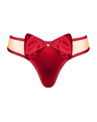 Tanga material elastic si funda din satin rosu Rubinesa thong Obsessive, red - foto