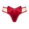Tanga material elastic si funda din satin rosu Rubinesa thong Obsessive, red -