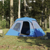 VidaXL Cort camping pentru 6 persoane, albastru, impermeabil