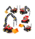 Joc de constructie 5 in 1 vehicule industriale din 42 blocuri lego si 5 carti, Oem