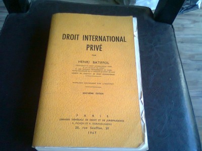 DROIT INTERNATIONAL PRIVE - HENRI BETTIFOL foto