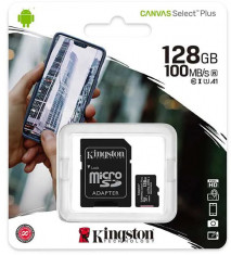 Card microSD 128Gb cu adaptor SDHC, 100mbps, Kingston foto